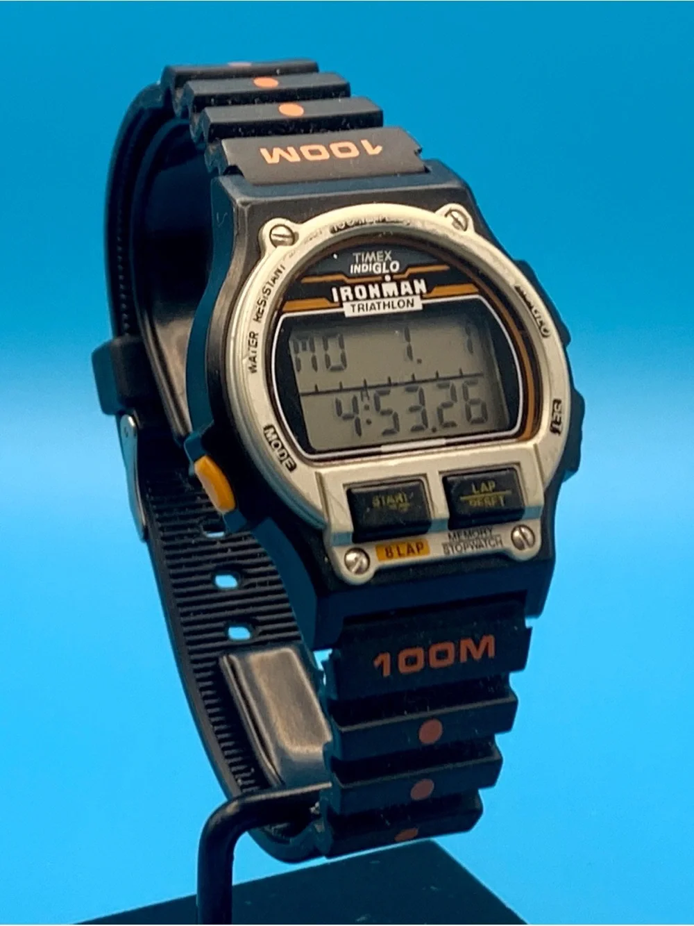 TIMEX IRONMAN TRIATHLON Men’s Vintage 1994 8 Lap Digital Watch Works New Battery